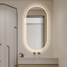 Specchio bagno design ovale retroilluminato con antiappannamento Refur XL Sconti