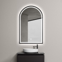 Specchio da bagno retroilluminato con cornice nera antiappannamento Flaska Saldi