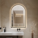 Specchio da bagno retroilluminato con cornice nera antiappannamento Flaska Sconti