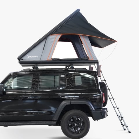 Tenda da tetto campeggio per auto 2 posti con tendalino 140x225cm Mexico Promozione