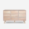 Cassettiera madia in legno per soggiorno 9 cassetti 120x40x72cm Vudan Offerta