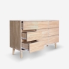Cassettiera madia in legno per soggiorno 9 cassetti 120x40x72cm Vudan Sconti