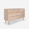 Cassettiera madia in legno per soggiorno 9 cassetti 120x40x72cm Vudan Vendita