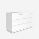 Cassettiera per camera da letto comò 6 cassetti bianco e legno Dainis Vendita