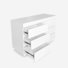 Cassettiera per camera da letto comò 6 cassetti bianco e legno Dainis Offerta