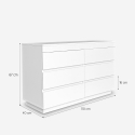 Cassettiera per camera da letto comò 6 cassetti bianco e legno Dainis Sconti