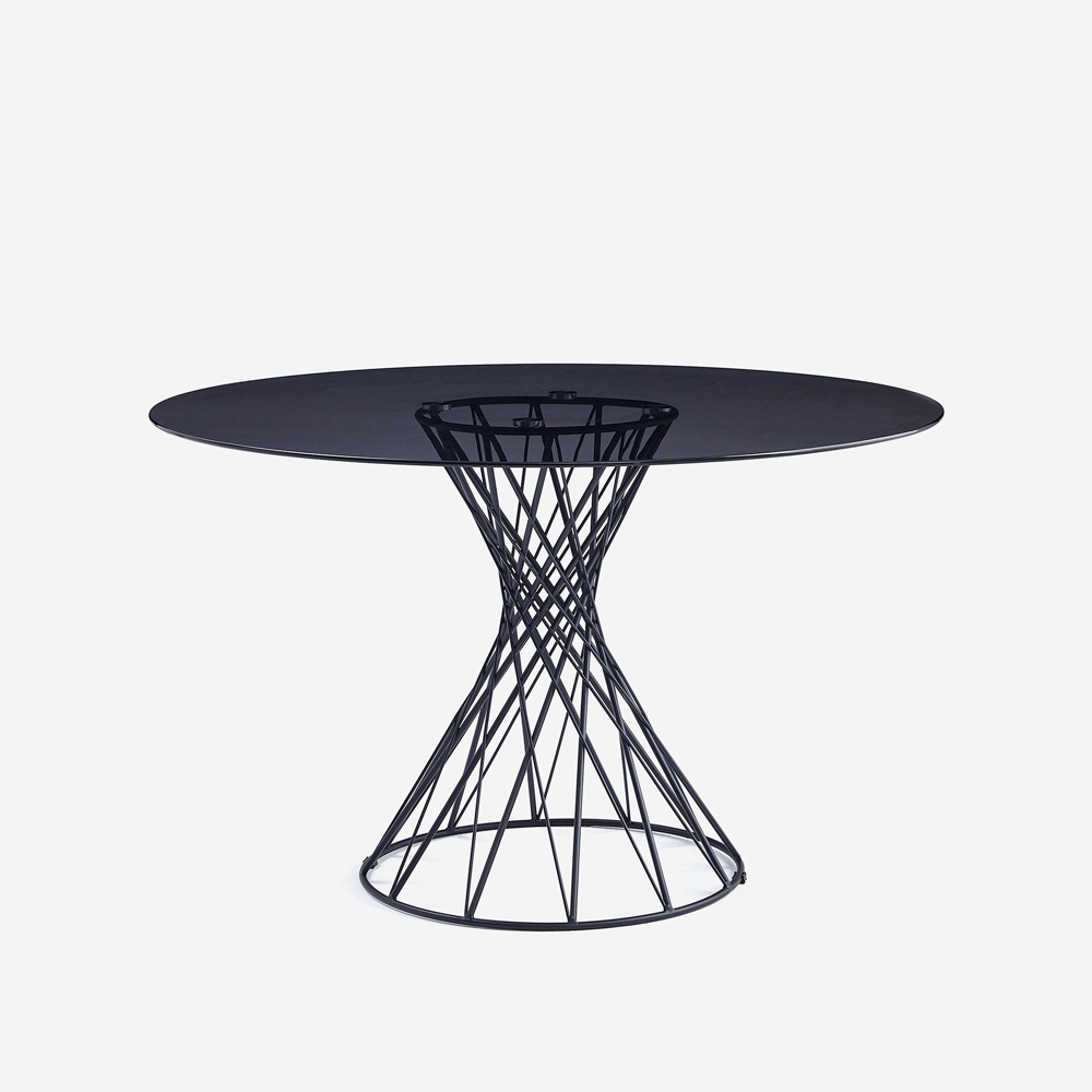 Tisch Design rund modern schwarz aus Glas 120cm für Wohnzimmer Naji Aktion Tisch Design rund modern schwarz aus Glas 120cm für Wohnzimmer Naji Aktion