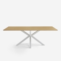 Tavolo da pranzo in legno 200x100cm con gambe incrociate bianco Moyo Promozione