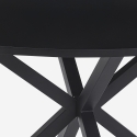 Tisch 120 cm schwarz rund mit gekreuzten Beinen für Küche und Wohnzimmer Samu Angebot