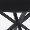 Tisch 120 cm schwarz rund mit gekreuzten Beinen für Küche und Wohnzimmer Samu Angebot