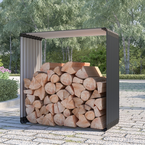 Legnaia da esterno giardino in metallo 110x52x110cm Livigno Promozione
