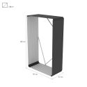 Legnaia in metallo da esterno giardino 110x52x180cm Courmayeur Scelta