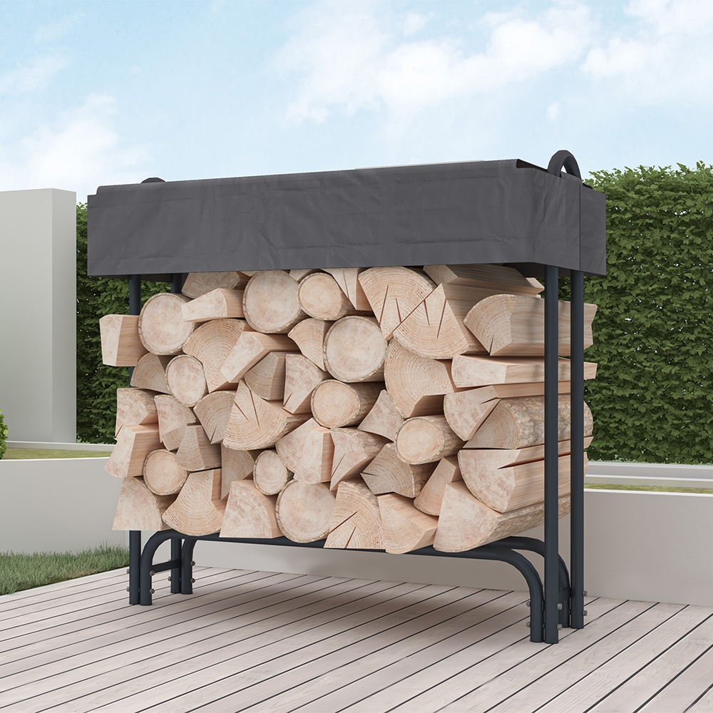 Abri de bûches de jardin avec bâche protectrice Sestriere Promotion Abri de bûches de jardin avec bâche protectrice Sestriere Promotion