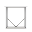 Legnaia da esterno in metallo portalegna da giardino 182x89x190cm Vipiteno Saldi