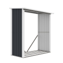 Legnaia da esterno in metallo portalegna da giardino 182x89x190cm Vipiteno Offerta