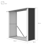 Legnaia da esterno in metallo portalegna da giardino 182x89x190cm Vipiteno Stock