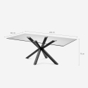 Tavolo design moderno con gambe incrociate nero in vetro 200x100cm Laka Saldi