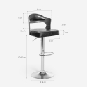 Sgabello alto da bar cucina girevole in legno e similpelle nero Soru Catalogo