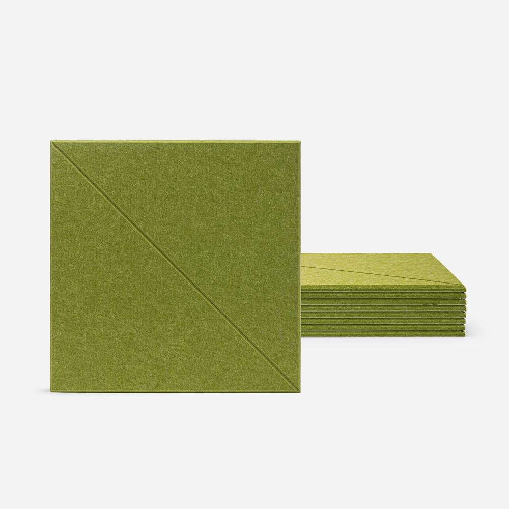 Set di 8 pannelli fonoassorbenti verdi 60x60cm decorativi parete Toon-V Promozione Set di 8 pannelli fonoassorbenti verdi 60x60cm decorativi parete Toon-V Promozione