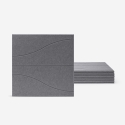 8 panneaux insonorisants design 60x60 en polyester gris Zarbi-GC Promotion