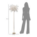 Lampada da terra con paralume in piume e 3 punti luce h160cm Palm L 