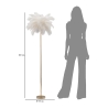 Lampada da terra con paralume in piume e 3 punti luce h160cm Palm L 