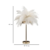 Lampada da tavolo con paralume in piume e 2 punti luce Palm S 