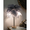 Lampada da tavolo con paralume in piume e 2 punti luce Palm S Acquisto