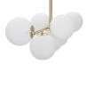Lampadario moderno design in metallo dorato e sfere in vetro bianche Glamy 7 Offerta