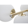 Lampadario moderno design in metallo dorato e sfere in vetro bianche Glamy 7 Sconti