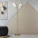 Lampada da terra con struttura intrecciata e sfere in vetro opaco Glamy 4 Vendita