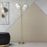 Lampada da terra con struttura intrecciata e sfere in vetro opaco Glamy 4 Vendita