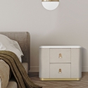 Comodino elegante con  2 cassetti e dettagli dorati 60x40cm Lullaby Vendita