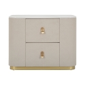 Comodino elegante con  2 cassetti e dettagli dorati 60x40cm Lullaby Saldi