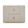 Comodino elegante con  2 cassetti e dettagli dorati 60x40cm Lullaby Saldi