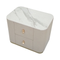 Comodino elegante con  2 cassetti e dettagli dorati 60x40cm Lullaby Sconti