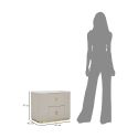 Comodino elegante con  2 cassetti e dettagli dorati 60x40cm Lullaby Caratteristiche