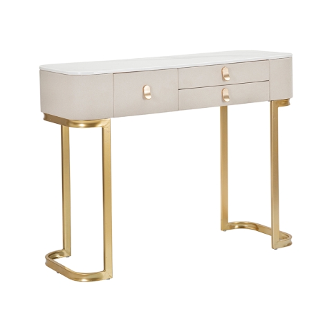 Console d'entrée avec 3 tiroirs et pieds dorés 100x40cm Glamour Promotion