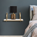 Mensola da parete scaffale glam in metallo dorato e marmo bianco Marble Vendita