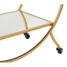 Carrello bar da salotto in metallo dorato con ripiani a specchio Globe Stock