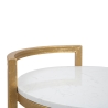 Tavolino da salotto e divano rotondo in metallo oro e piano in marmo bianco Round Catalogo