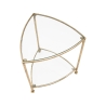 Tavolino comodino triangolare 2 ripiani metallo dorato e vetro Triangle S Catalogo