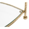 Tavolino comodino triangolare 2 ripiani metallo dorato e vetro Triangle S Stock