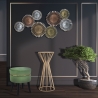 Tavolino decorativo alto rotondo da salotto in metallo dorato glam 38cm Stick Vendita