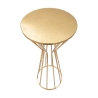 Tavolino decorativo alto rotondo da salotto in metallo dorato glam 38cm Stick Saldi