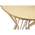 Tavolino decorativo alto rotondo da salotto in metallo dorato glam 38cm Stick Stock