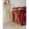 Tavolino decorativo alto rotondo da salotto in metallo dorato glam 38cm Stick Scelta