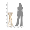 Tavolino decorativo alto rotondo da salotto in metallo dorato glam 38cm Stick Modello