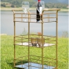 Carrello bar rettangolare dorato con ripiani in vetro specchiato Glammy Vendita