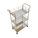 Carrello bar rettangolare dorato con ripiani in vetro specchiato Glammy Sconti